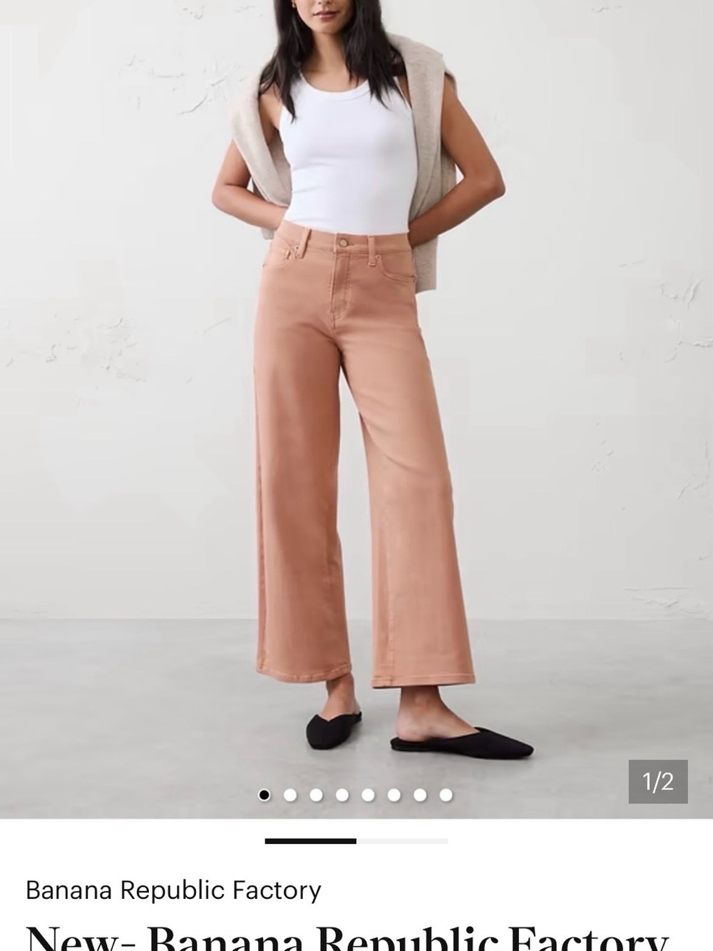 Banana Republic Factory Women's Wide-Leg Jeans - Dusty Rose